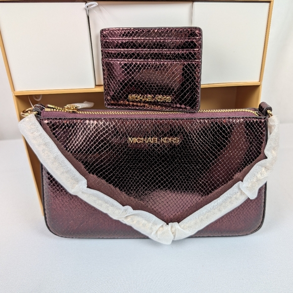 NWT Michael Kors Oxblood Rouge Sombre Crossbody/Tote and Wallet Box Set - Picture 2 of 16
